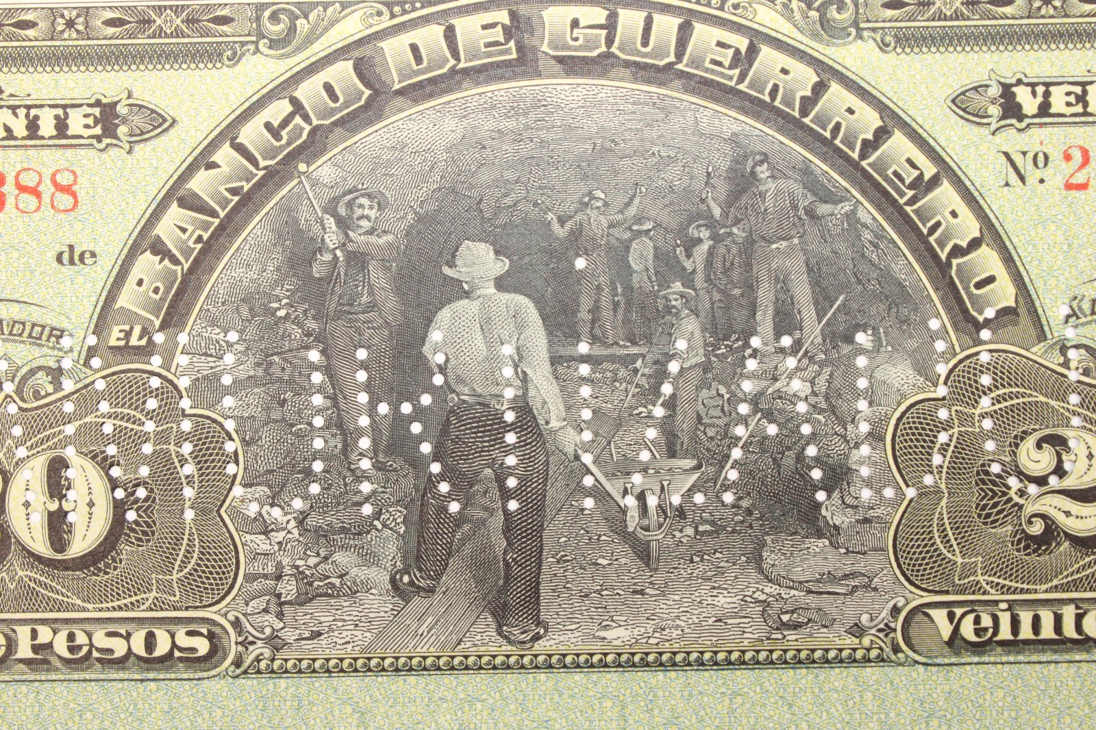 Mexican Revolution Banco de Guerrero 20 Pesos Banknote #0520