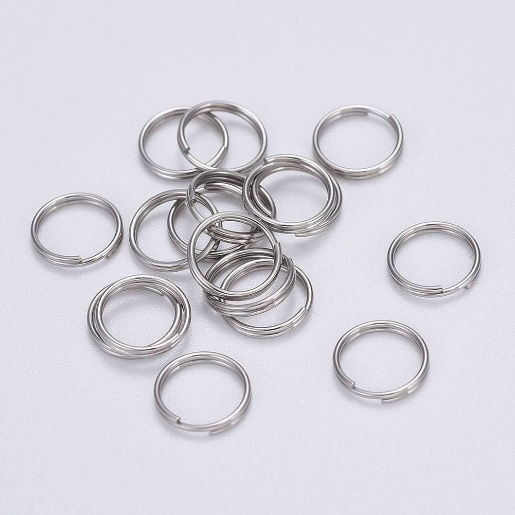Approx 400 pcs  · Stainless Steel 8mm Split Rings · 7.4mm inner diameter