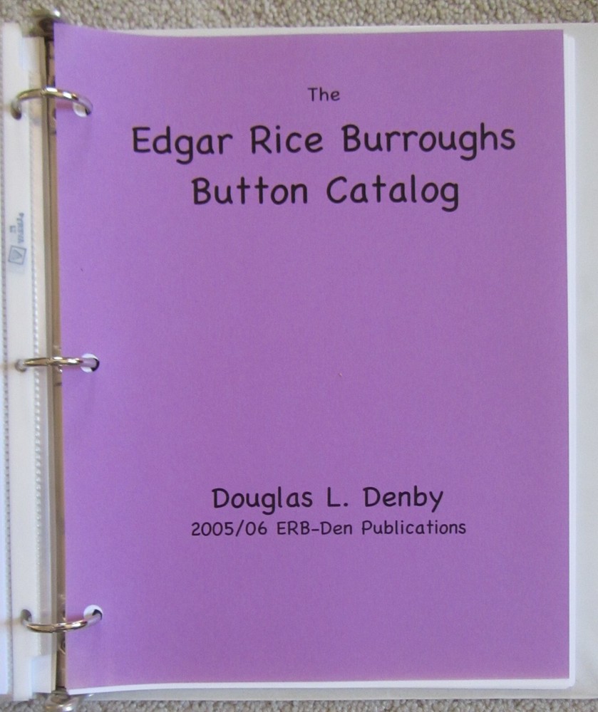 EDGAR RICE BURROUGHS BUTTON CATALOG+34 CON~PINS~PINBACKS~TARZAN~JOHN CARTER