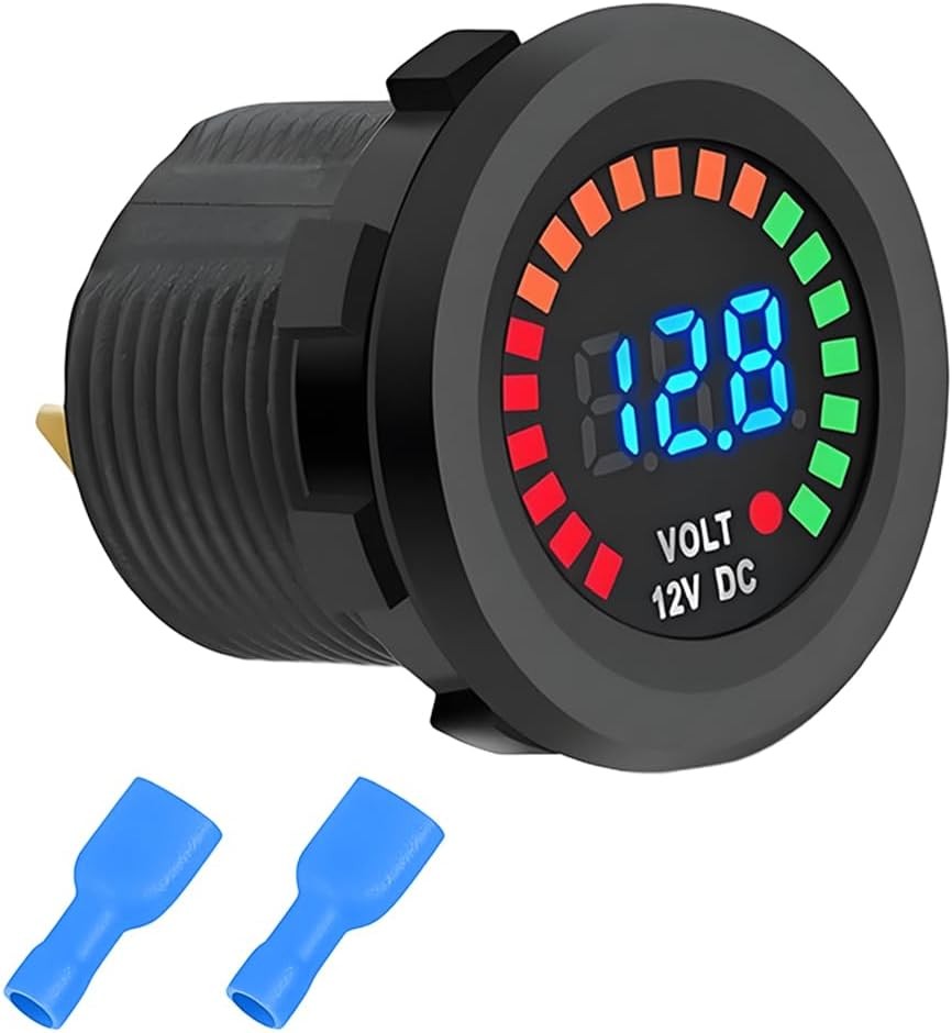 LED Car Voltage Meter, DC 12V Vehicle Digital Display Voltmeter Gauge Panel with