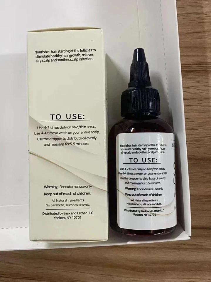 Bask & Lather Scalp Stimulator Hair Growth Oil Mint Rosemary 2 FL oz NEW