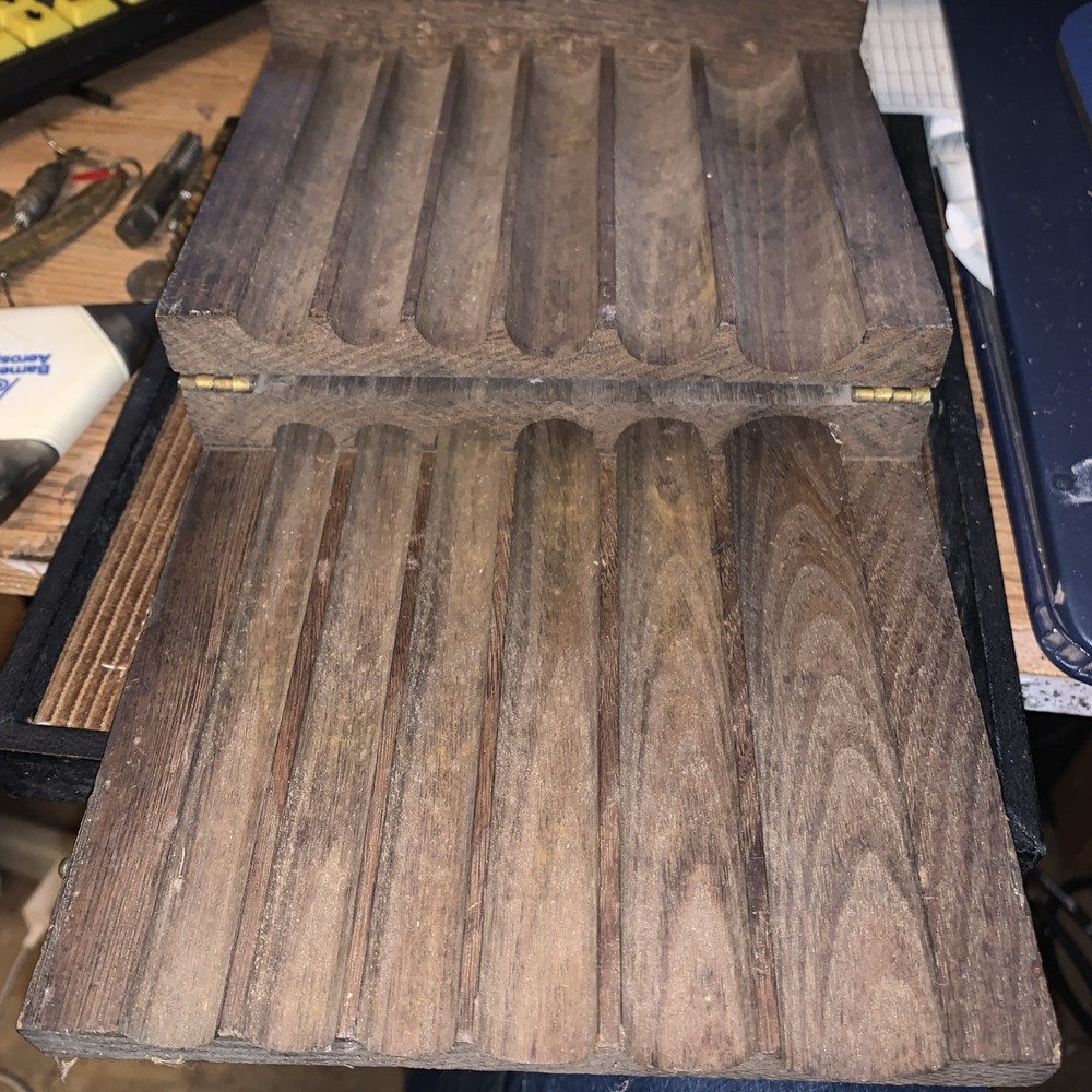 Vintage Drill Bit Wood Case  No Drills