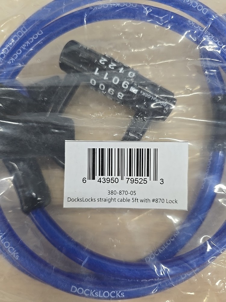 Dockslocks Security Cable Lock Set (5' to 25') Looped Ends Weatherproof Keyless