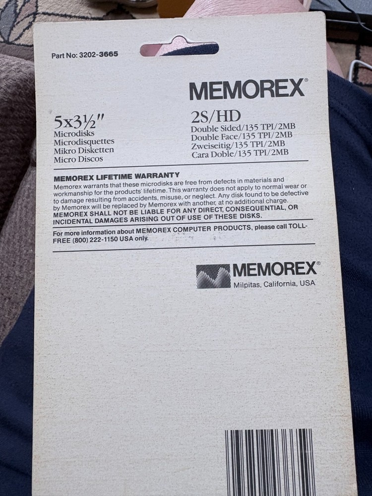 Memorex 2S/HD 3.5" High Density Microdisks 5 Discs SEALED