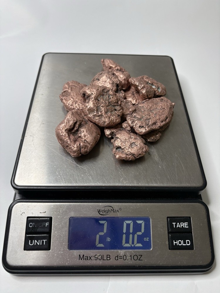 Native Upper Michigan Native Keweenaw Solid Copper Specimen Nuggets 2 Pound Lot