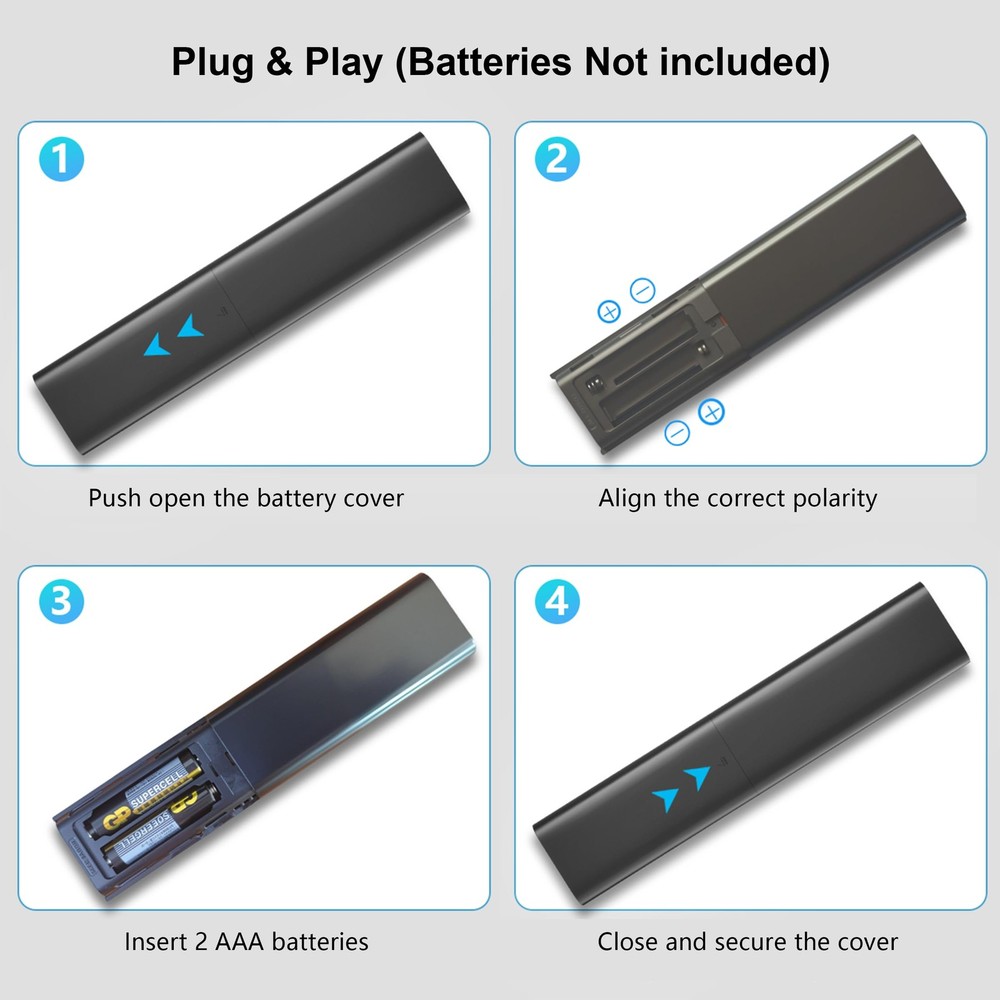 Replacement for Samsung Smart TV Remote Control, Universal Compatible Black
