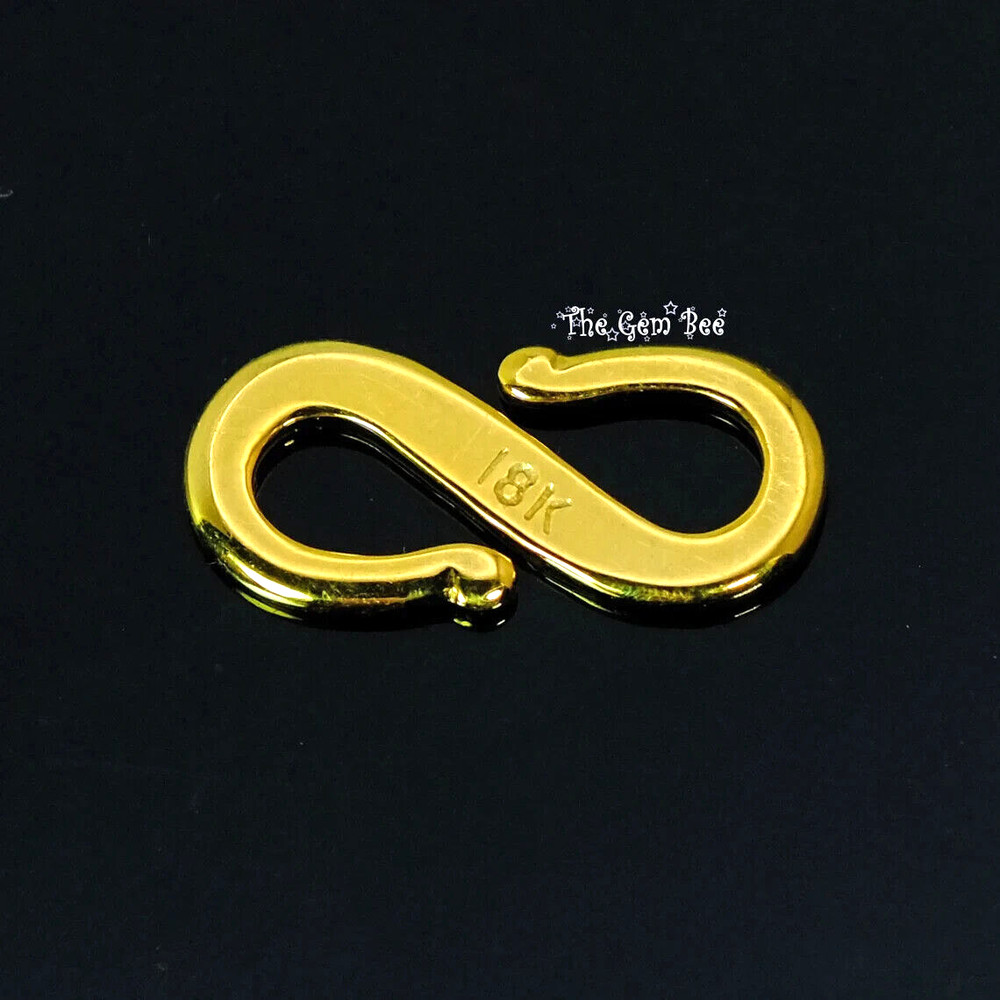 7mmx15mm 18k Solid Gold Heavy Hefty S Hook Clasp Finding
