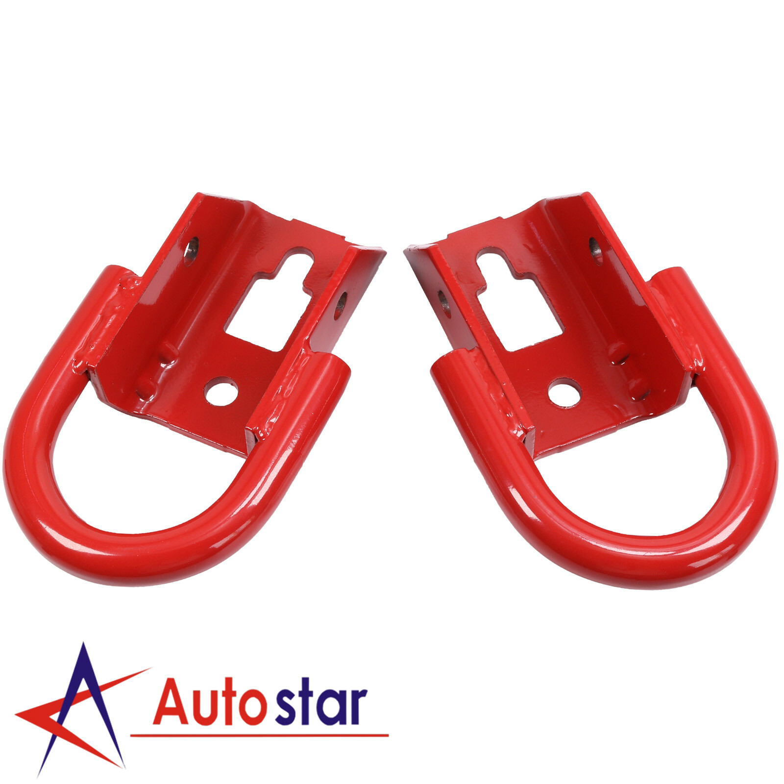 Set of 2 Red Front Tow Hooks For Ford F-150 FL3Z-17N808-A