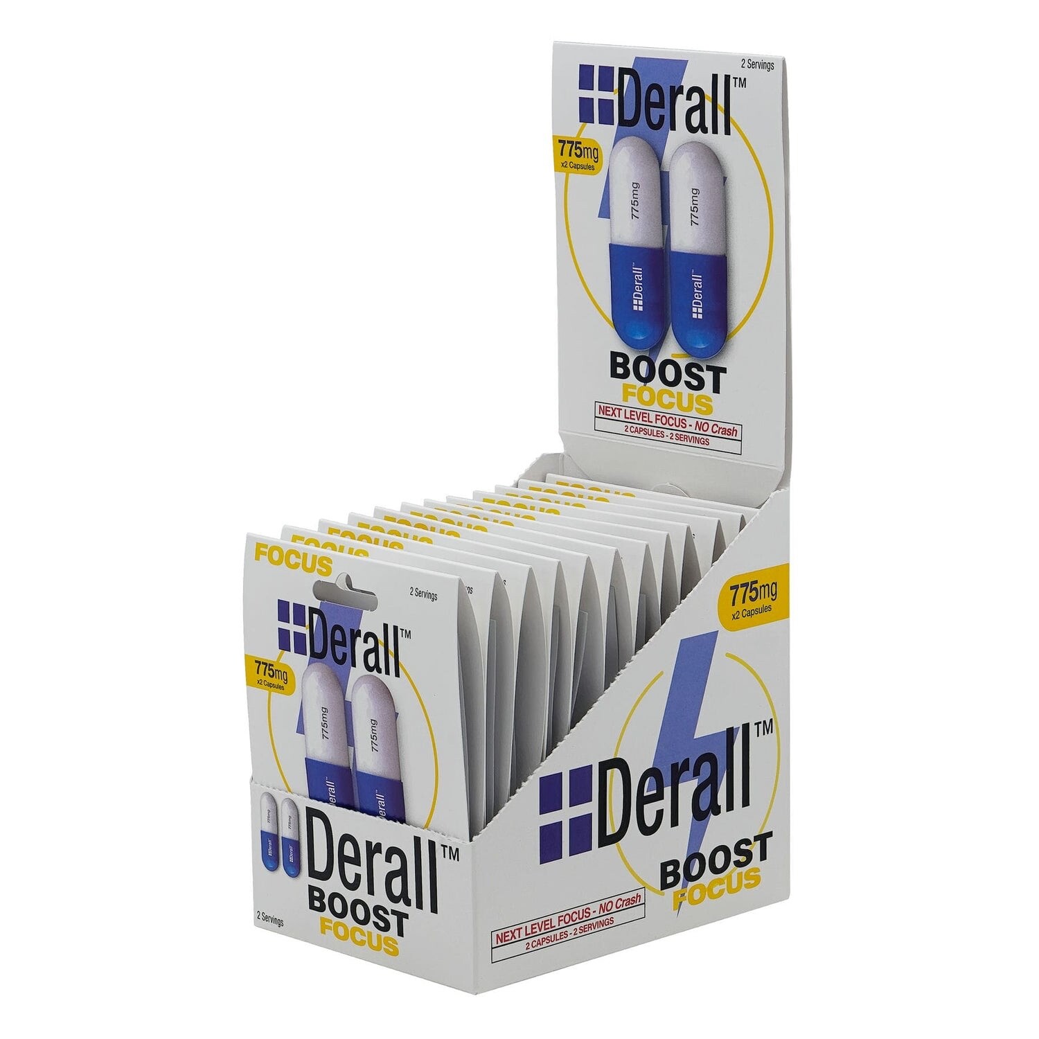 Derall Boost Next Level FOCUS 775mg NO CRASH - 12 Pack Full Box