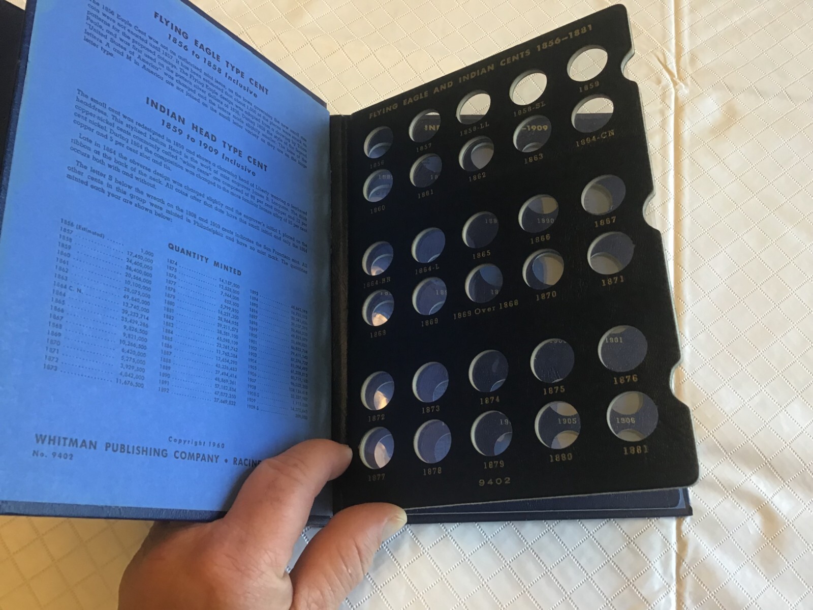 Fancy Whitman Classic Album #9402 Flying Eagle & Indian Head Cents 1856-1909