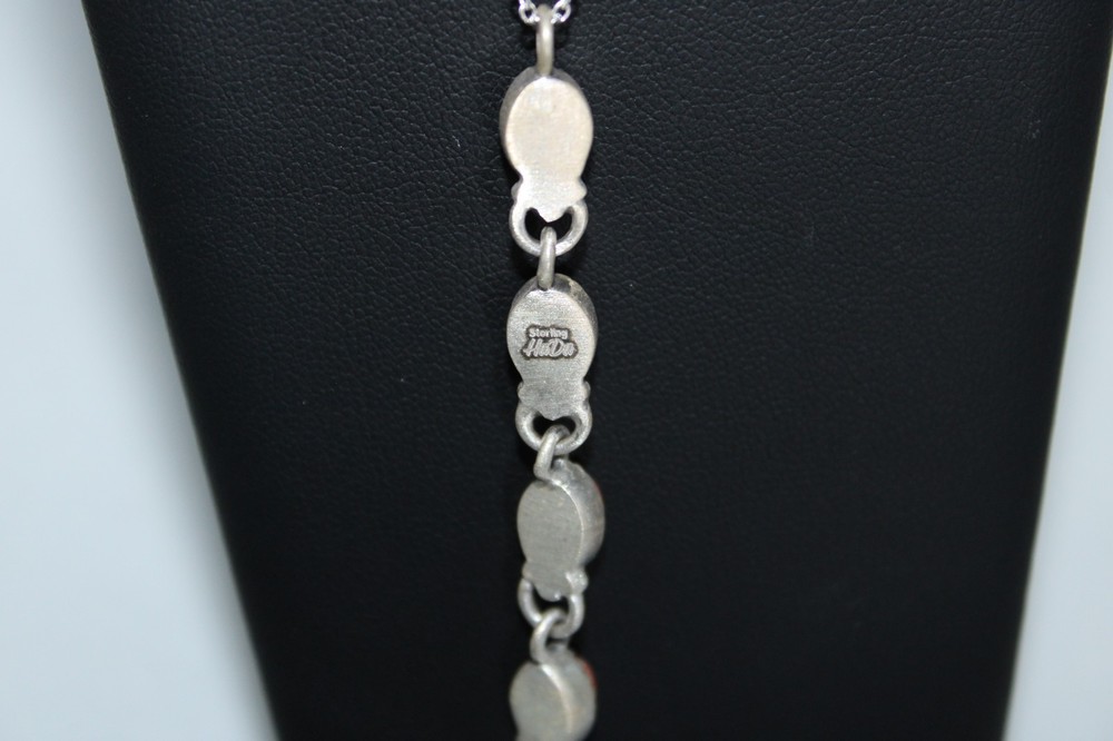 Sterling Silver And Apple Coral Necklace