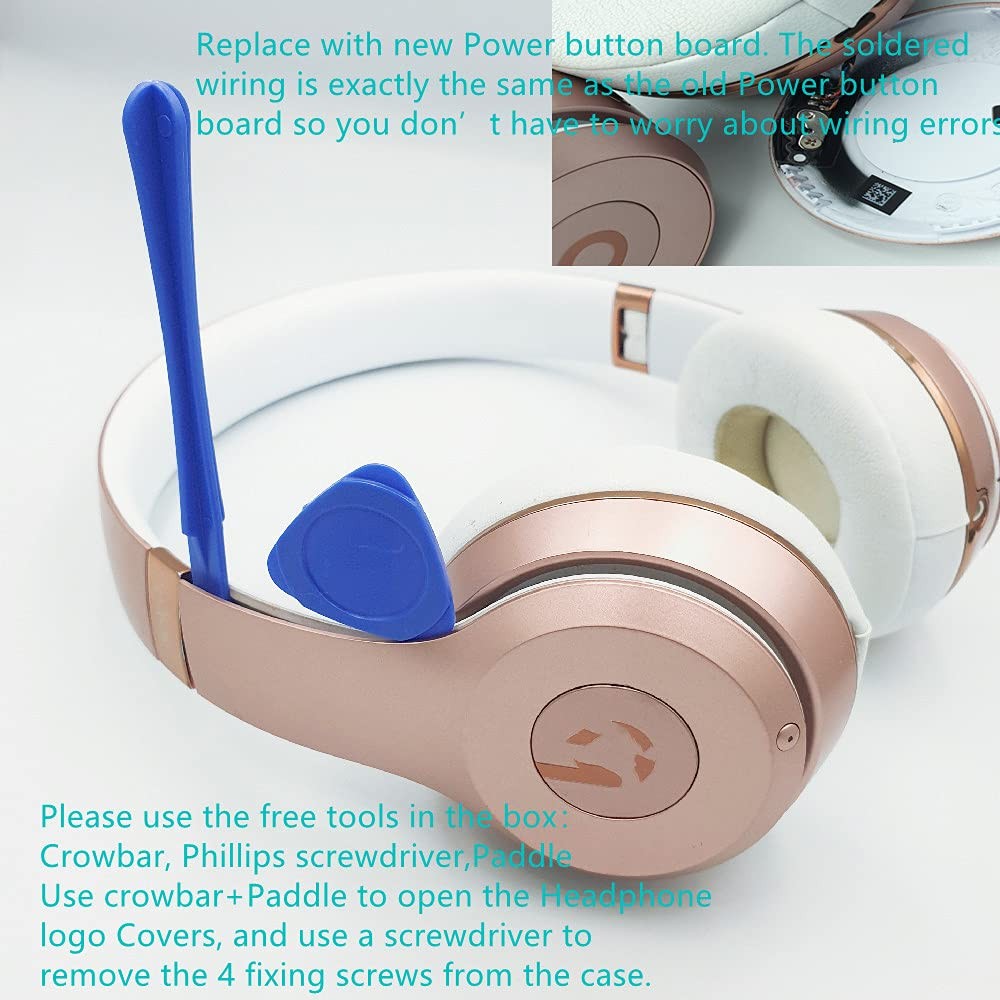 Funayama Power Button Replacement for Beats Solo3 A1796 - Complete DIY Black