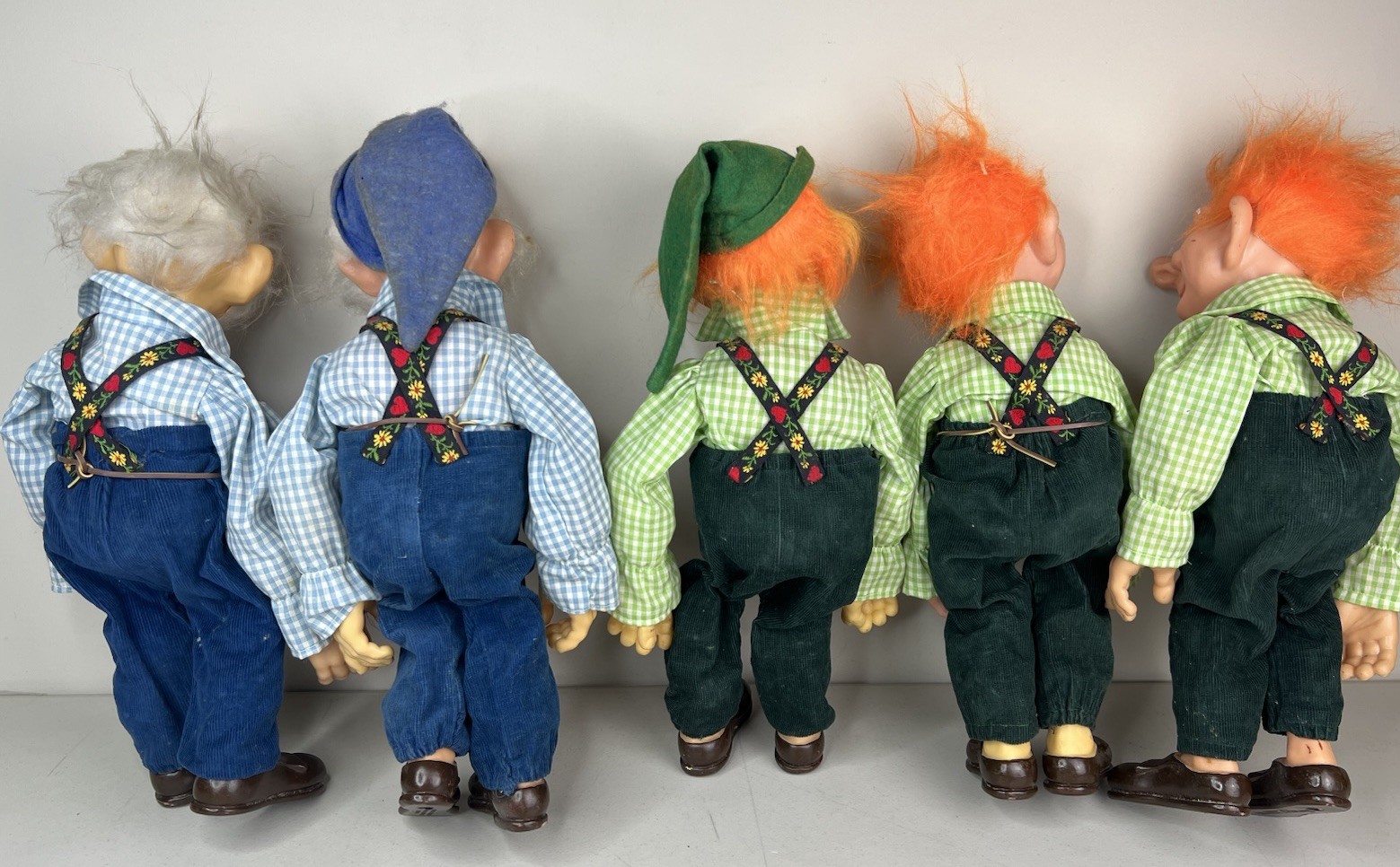 LOT OF 5 Vintage Dorf Dolls F. Katzenberger W. Frank Moveable Wire Handmade 16"