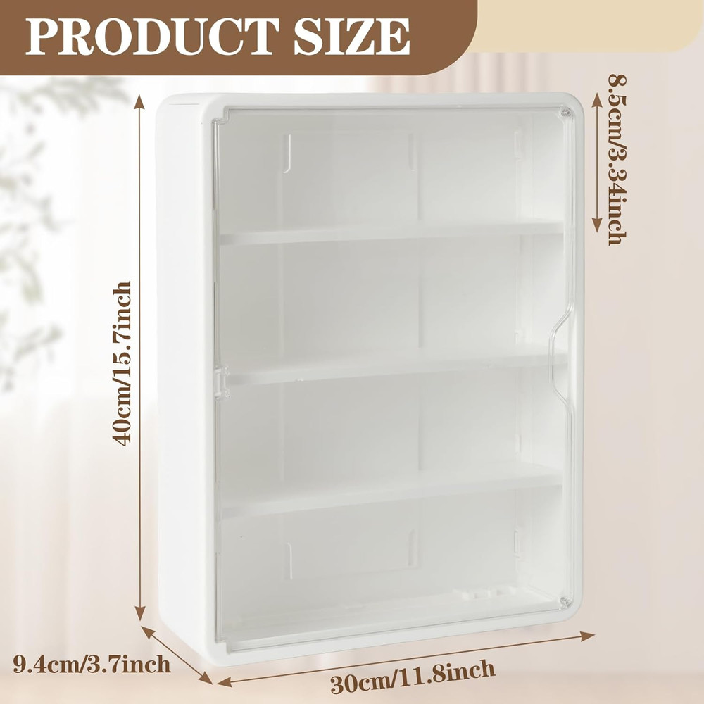 4-Tiers Clear Display Case for Figures, Wall-Mounted Display Box