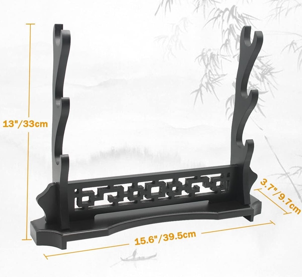 Sword Stand Three-Tier Sword Holder, Desktop Samurai Sword Katana Gladiator A...