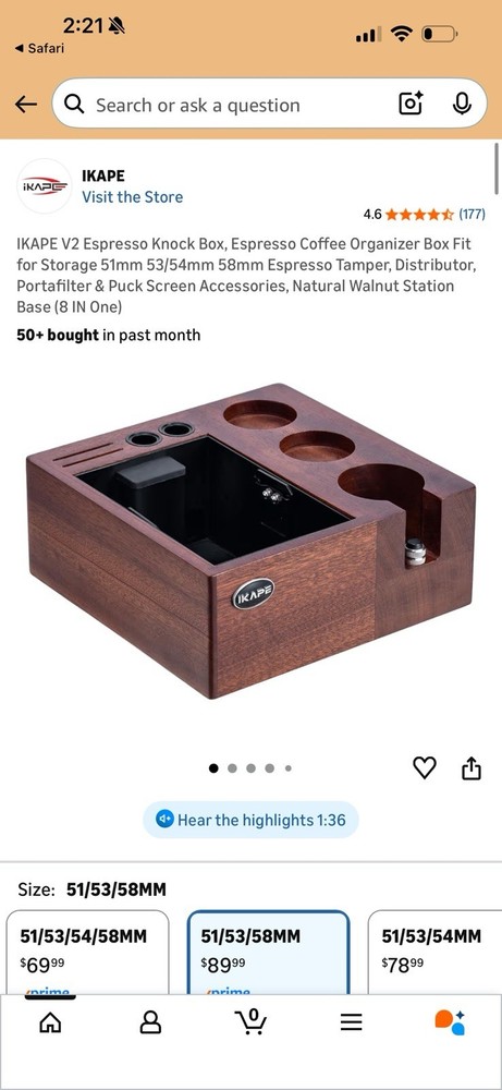 IKAPE V2 Knock Box Black Matte Remove-able Metal Part Replacement.