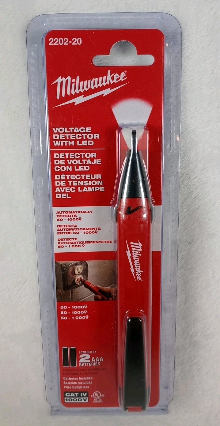 Milwaukee 2202-20 Dual Range Non-Contact Voltage Detector 10-1000V AC CAT IV