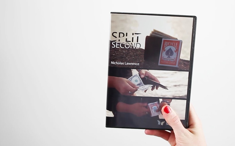 SPLIT SECOND DVD & GIMMICK BY N LAWRENCE & SANSMINDS MAGIC CARD MONEY TRICKS