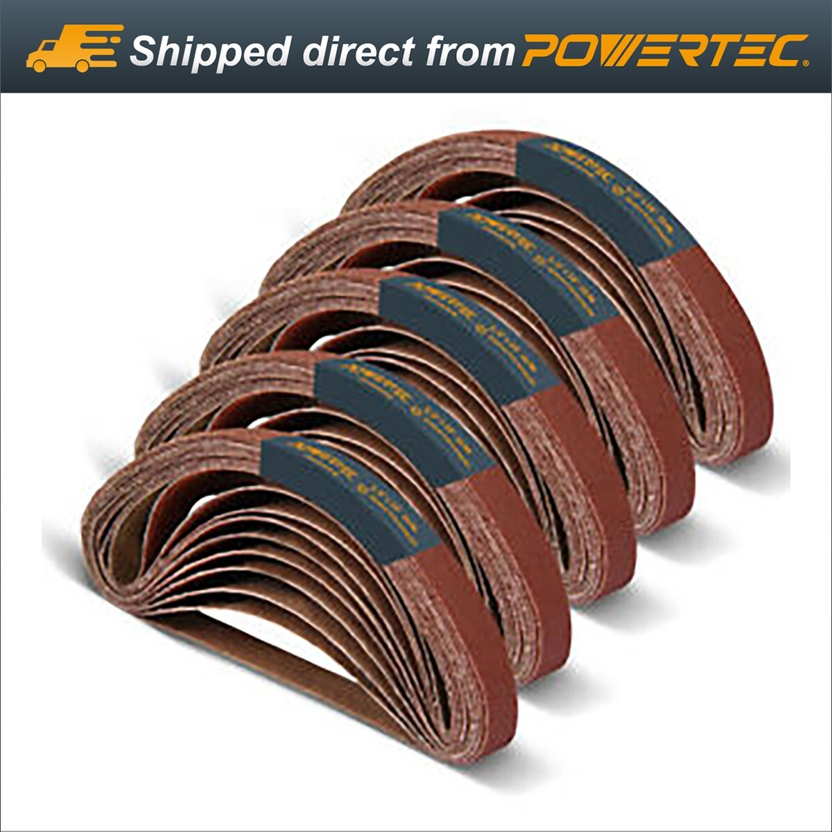 50PK-1/2 x 18" Abrasive Sanding Belt 10 each of 40/80/120/180/240 Grits 40182-1