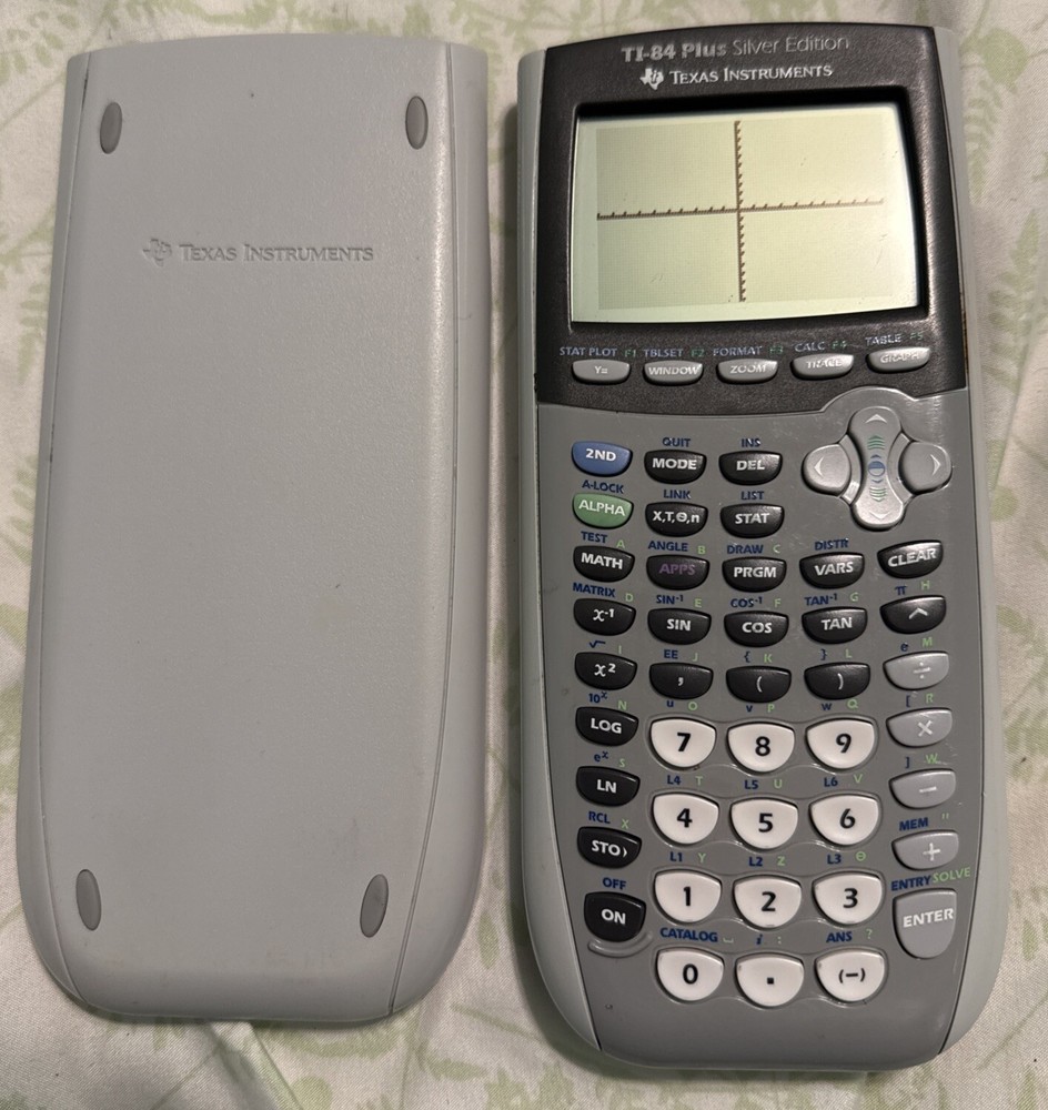 Texas Instruments TI-84 Plus Silver Edition Graphing Calculator Silver Tested Ec
