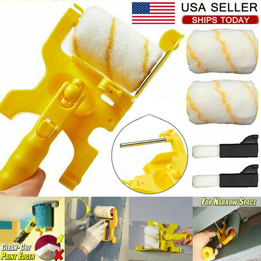 For Wall Ceiling Multifunctional Clean-Cut Paint Edger Roller Brush Safe Tool US