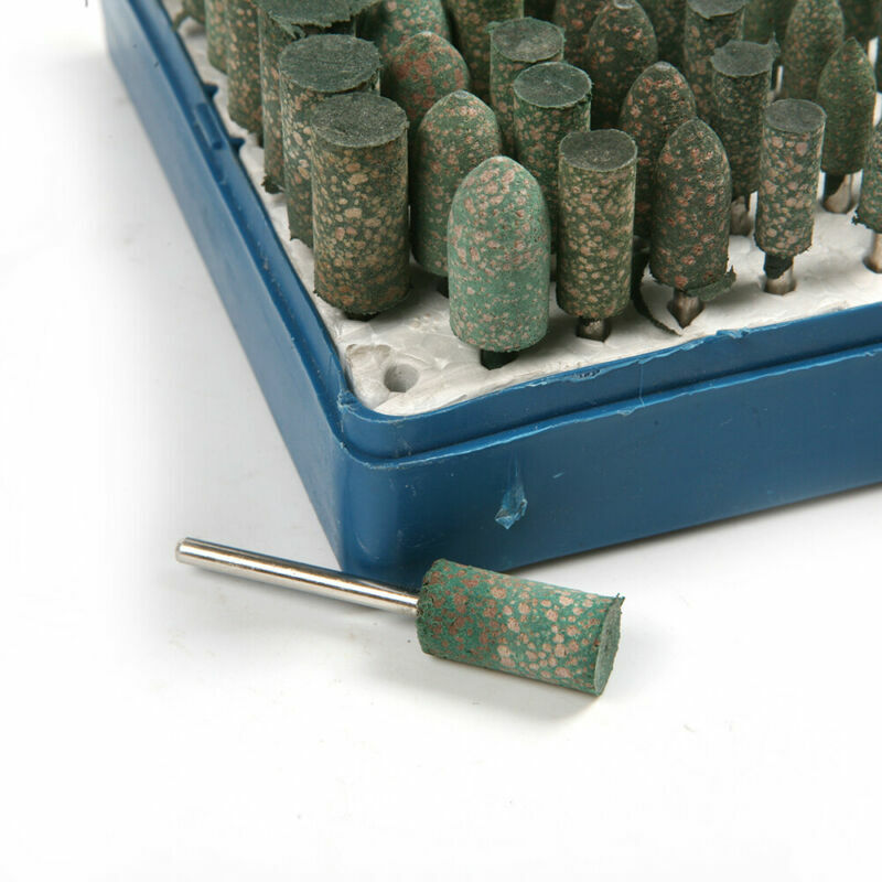 100pcs Rotary Assorted Abrasive Rubber Grinding Burrs Tool for Dremel Shank 3mm