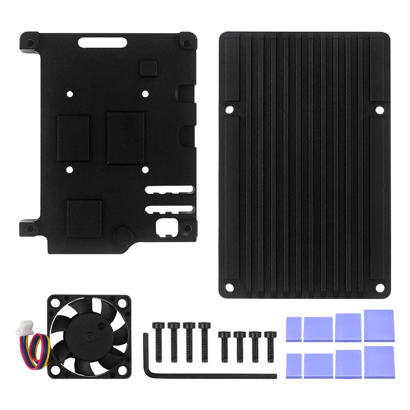 Raspberry Pi 5 Metal Casing Passive Cooling Aluminum Casing Optional Cooling Fan