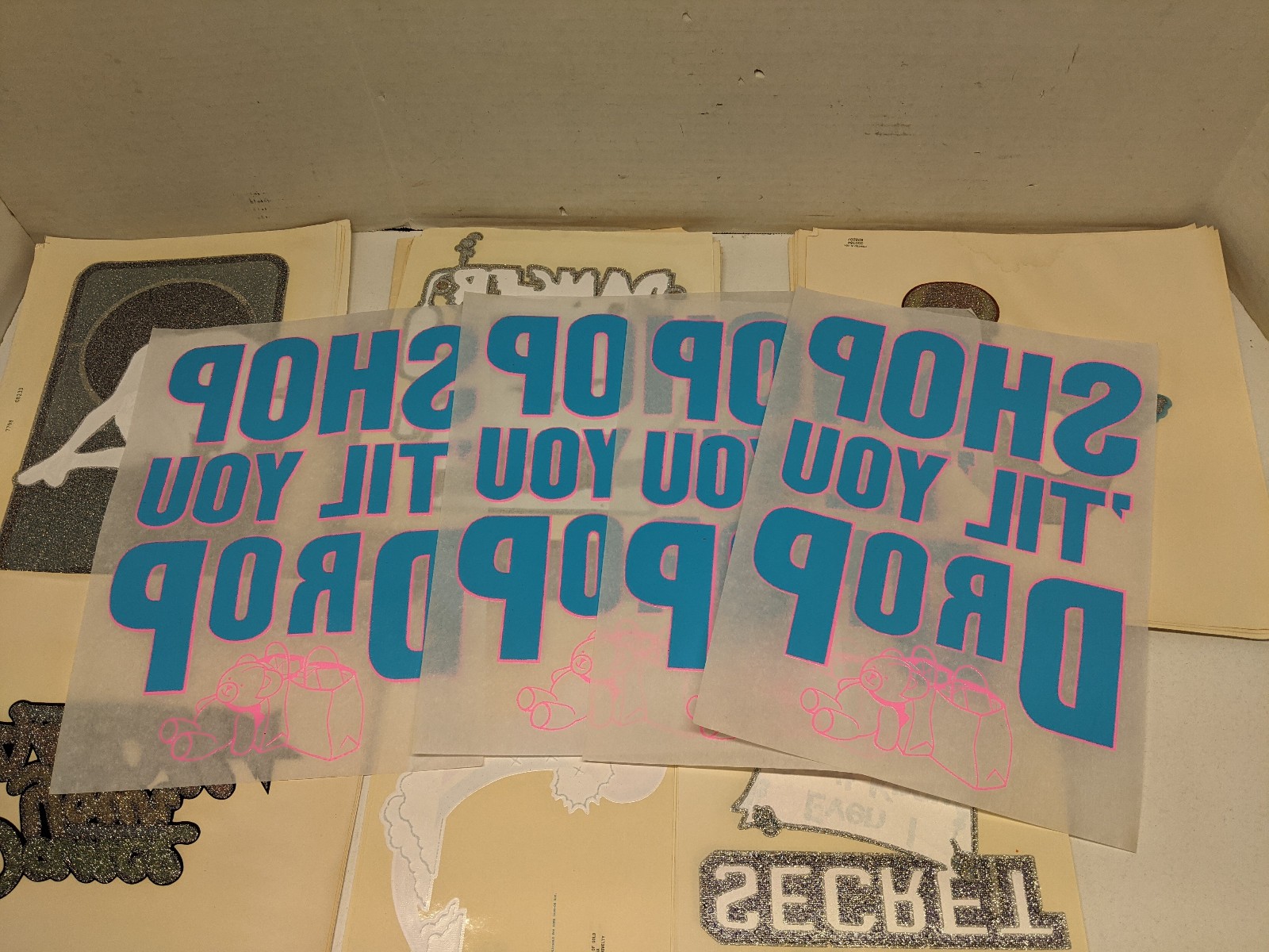 Lot of 50+ 1970s Vintage Iron On Heat Transfers, 8 different designs