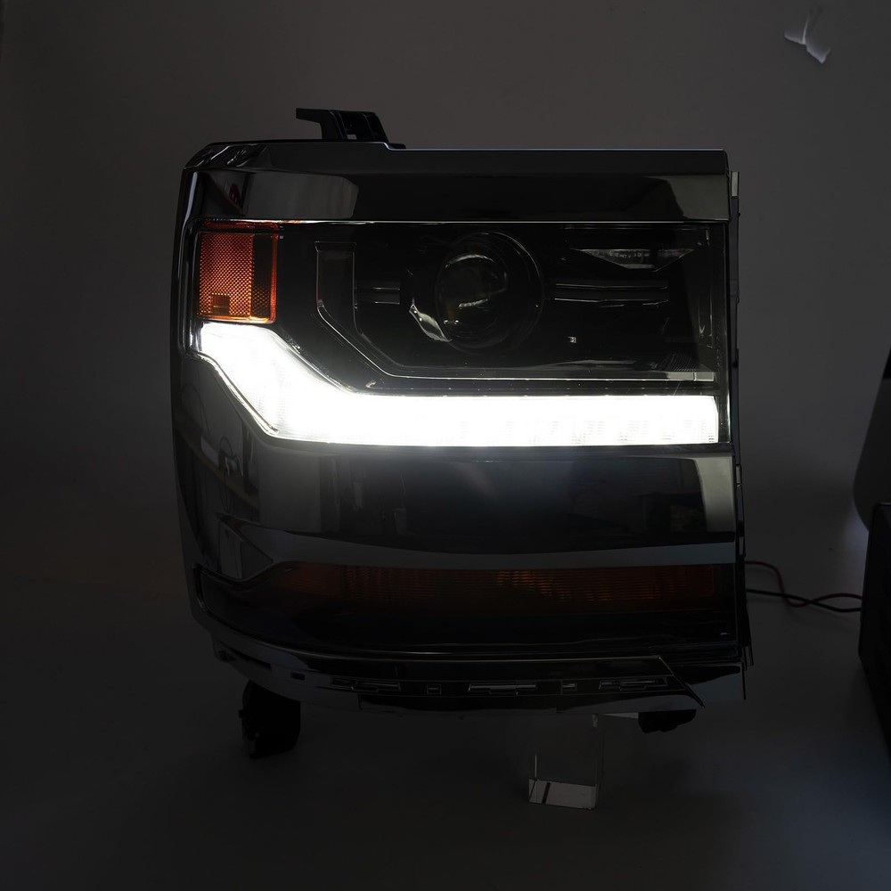LED DRL Headlights Assembly for 2016 2017 2018 Chevy Silverado 1500, Headlight
