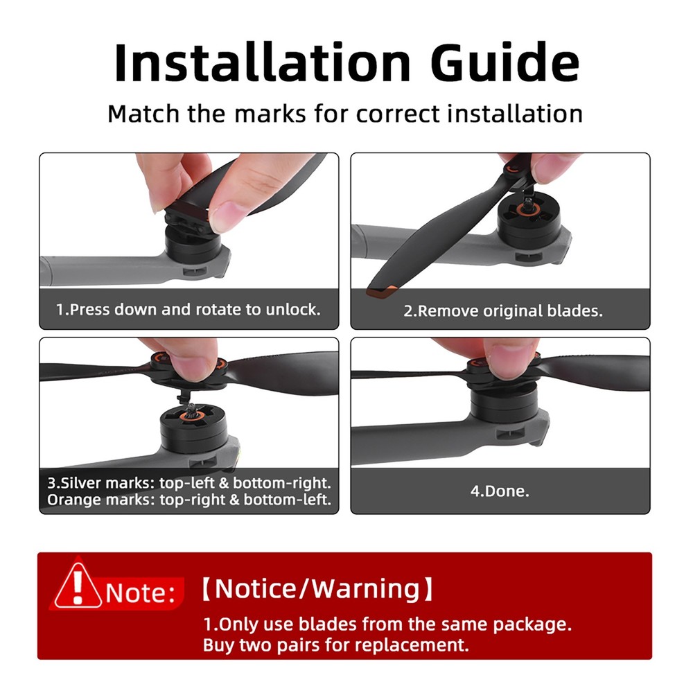 4PCS For DJI Mini 5 PRO Drone Propellers, Quick Release Low Noise Accessory