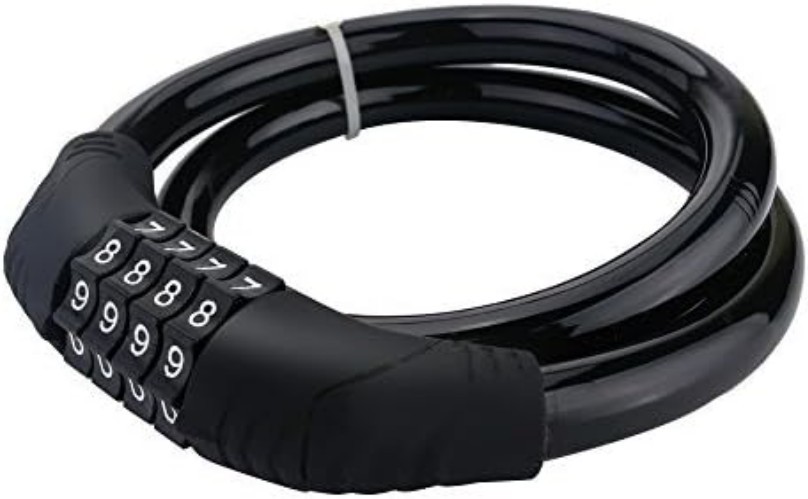 Lightweight and Strong 4-Digit Combination Cable Lock for Enhanced Bike Security