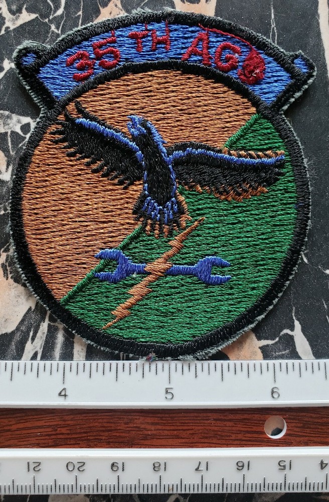 USAF 35th AGS Aircraft Generation Squadron Eagle Patch Subdued Vintage Original