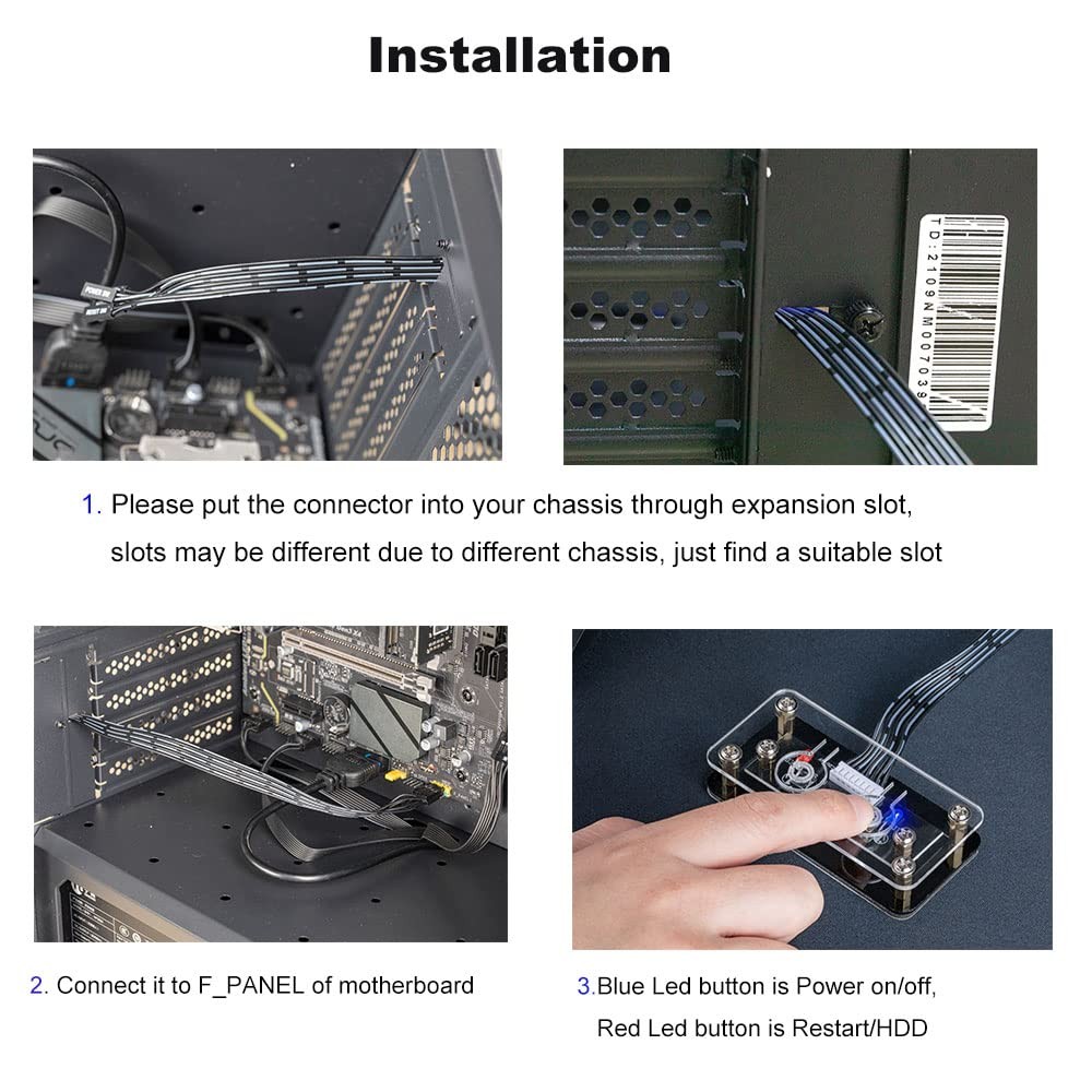 OwlTree Desktop Computer Power Button - External PC Case Motherboard Switch -...