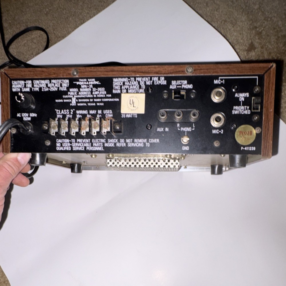 Realistic MPA-35 35 Watt Solid State PA Amplifier Power Amplifier