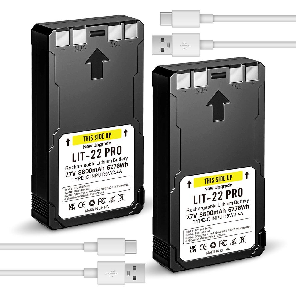 2 Pack LIT-22 8800mAh Battery for SPYPOINT Flex-M Flex-Plus Flex-S Trail Camera