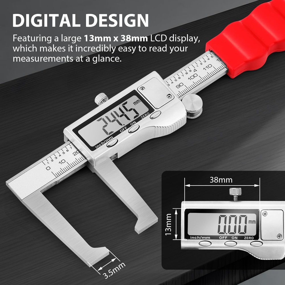 Digtal Caliper Disc Brake Rotor Micrometer Digital Caliper Measuring Tool for...