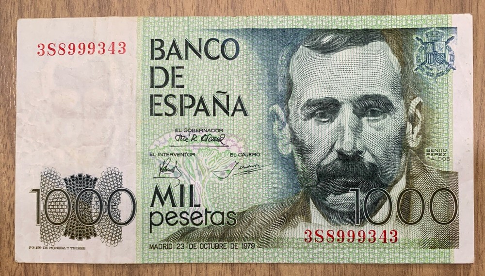 1982 Spain 1000 Pesetas Note P #158