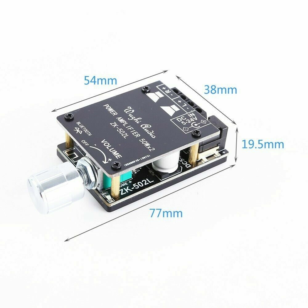 Bluetooth 5.0 Audio Stereo Module Digital Amplifier Board Module 50W+50W + Shell