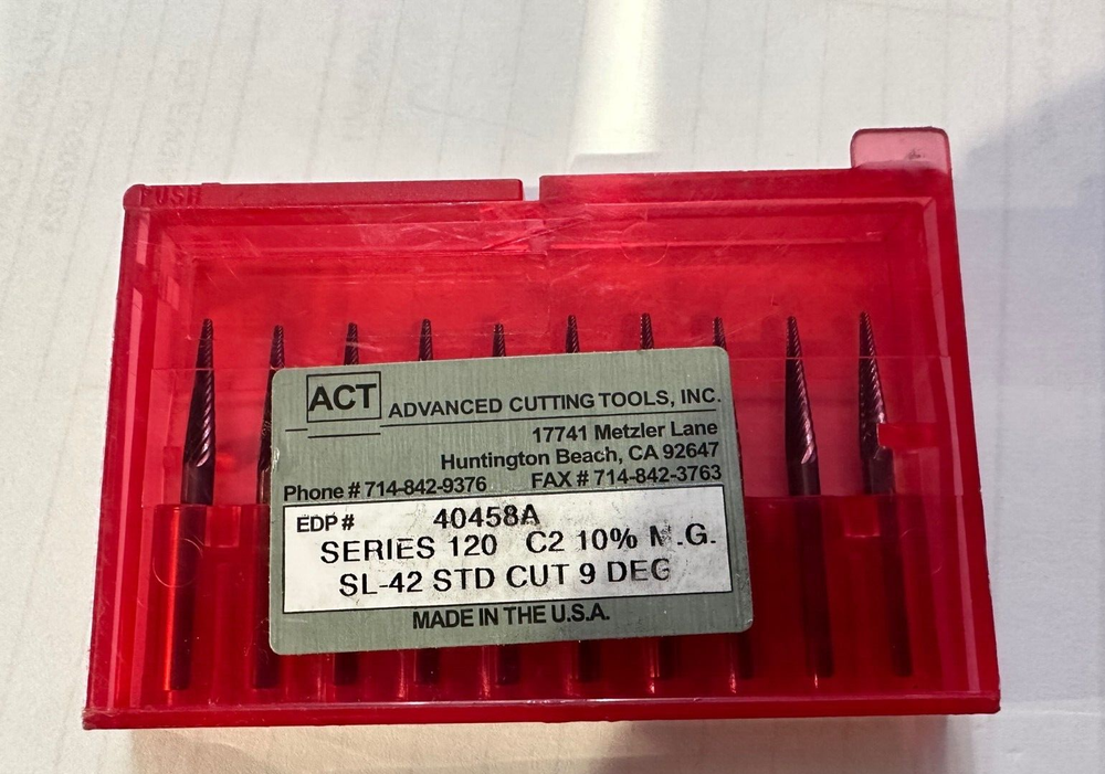 SL42 STD CUT 9 DEG SOLID Carbide Burr Bur Cutting Tool Die Grinder Bit 1/8"