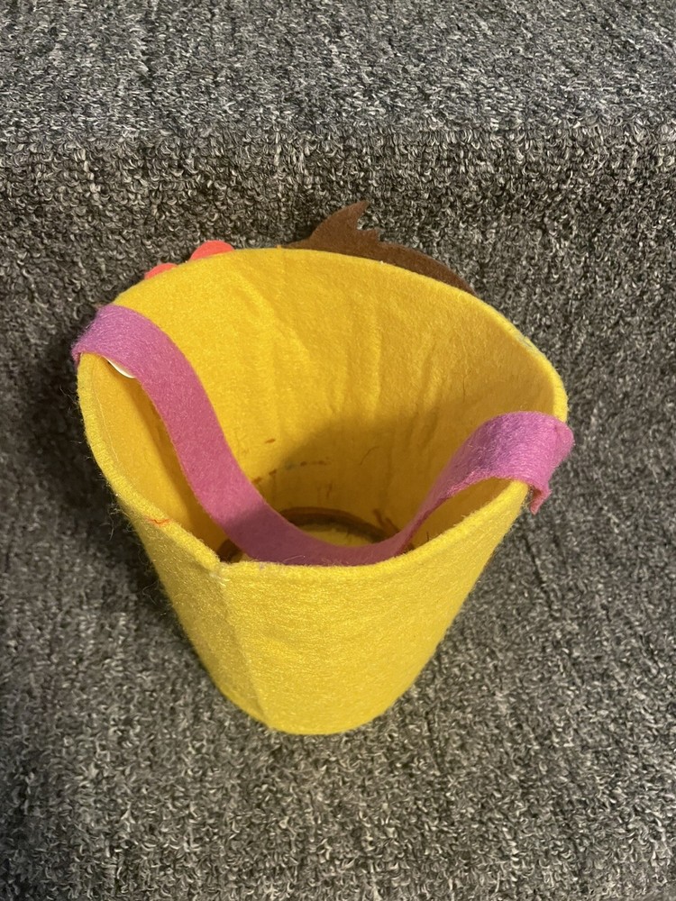 Felt Bucket - Monkey Theme 7" Tall - w/ Handle (CA)