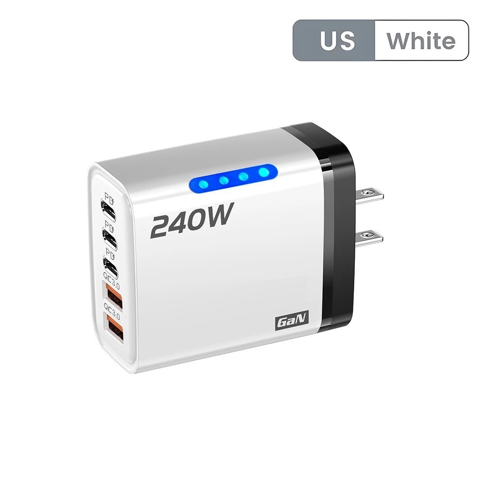 240W Fast Charging USB Type C US Wall Charger For Samsung iPhone Android Phone