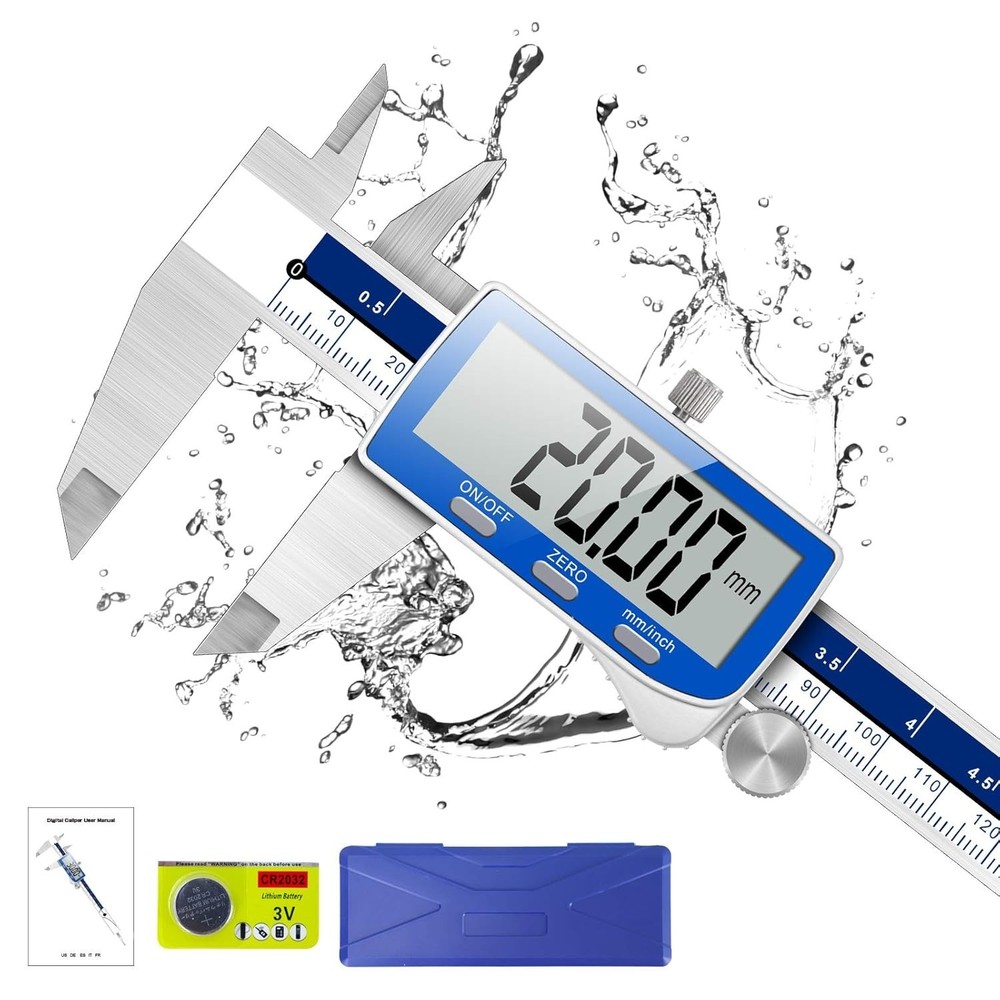 Robust Waterproof Digital Caliper, 6 Inch Range & High-Resolution Measurement