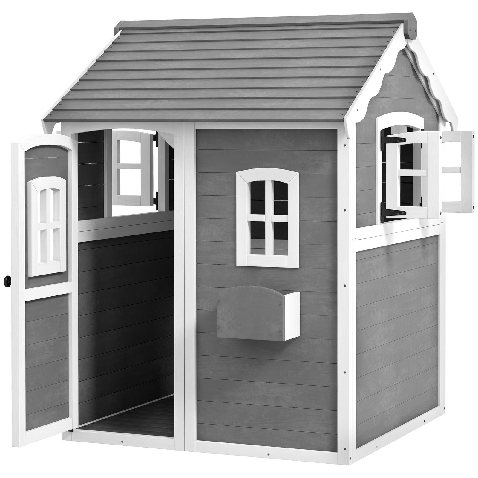 Playhouse for Kids Outdoor with Floors, for 3-8 Years Old, Gray