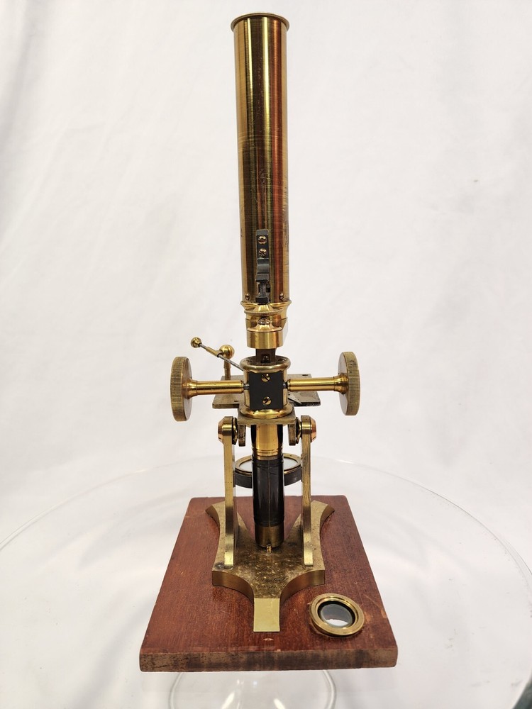 Vintage F Cox Brass Microscope