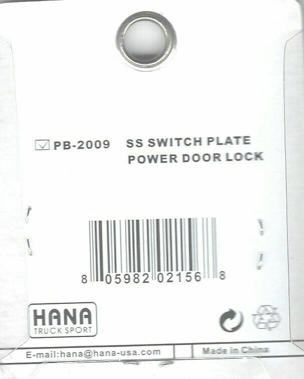 HTS Toggle Switch Plate Peterbilt Power Door Lock Stainless Engraved #PB-2009