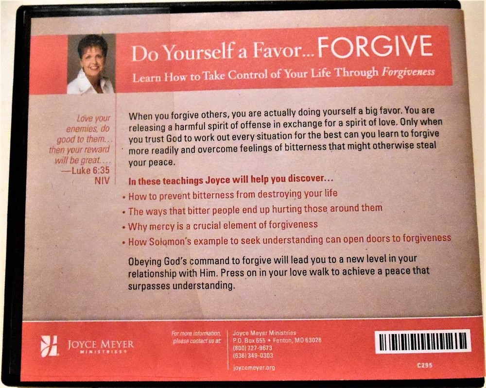 Do Yourself A Favor...FORGIVE...Joyce Meyer 4 CD Set