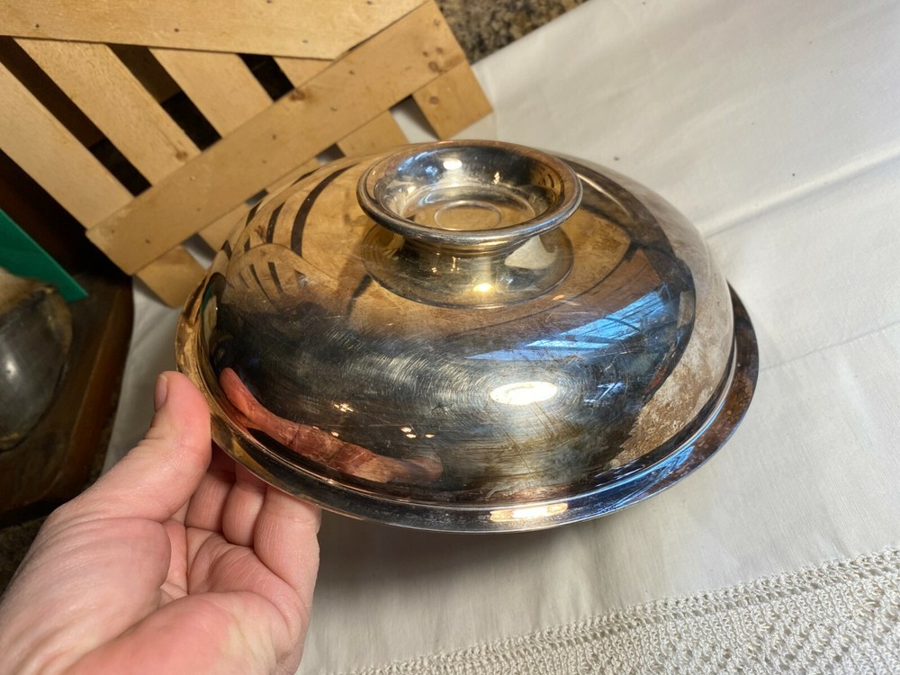 Vintage Silver Plate Round Serving Dish