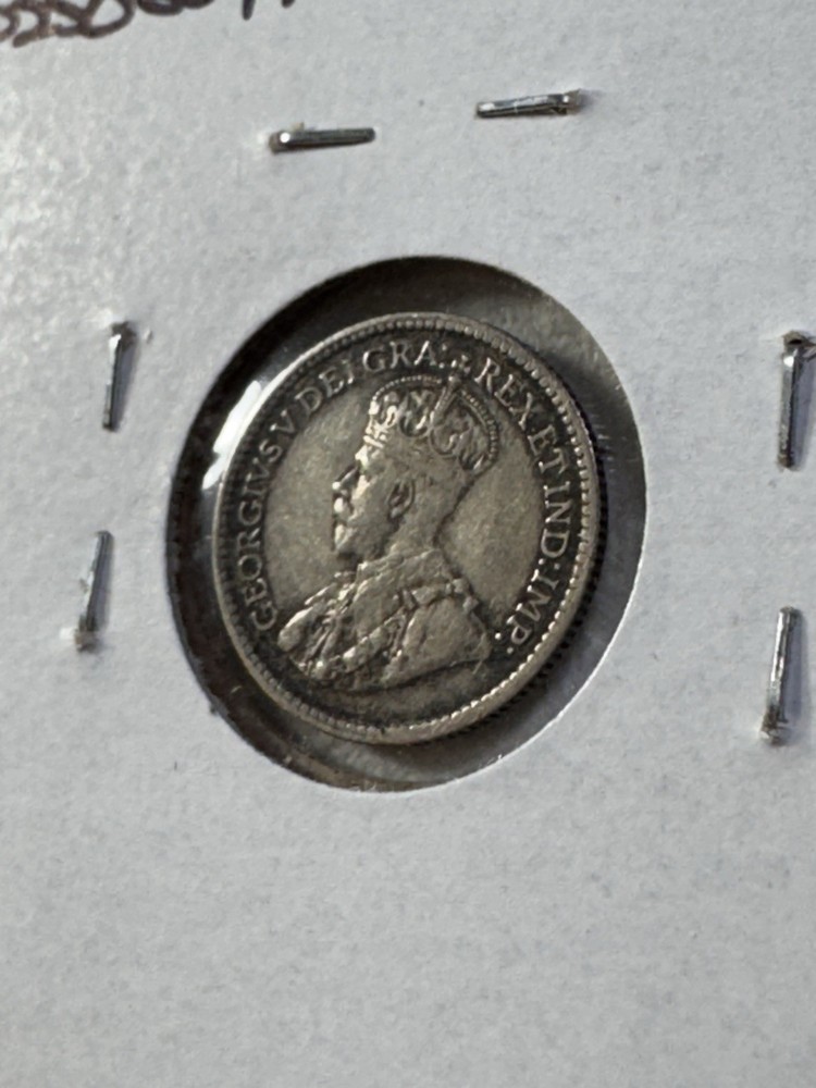 1912 Canada 5 Cents Silver Coin Cleaned