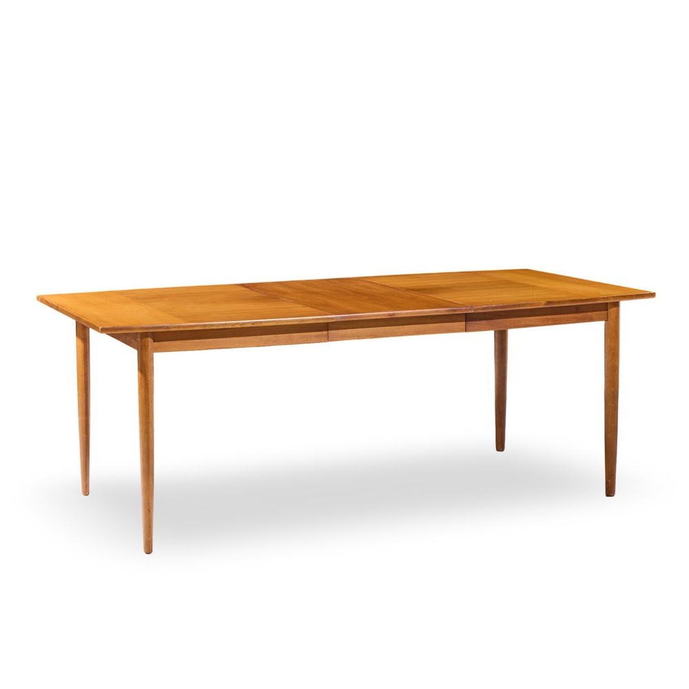 Barney Flagg for Drexel Parallel Walnut Expanding Dining Table with 2 Leaves