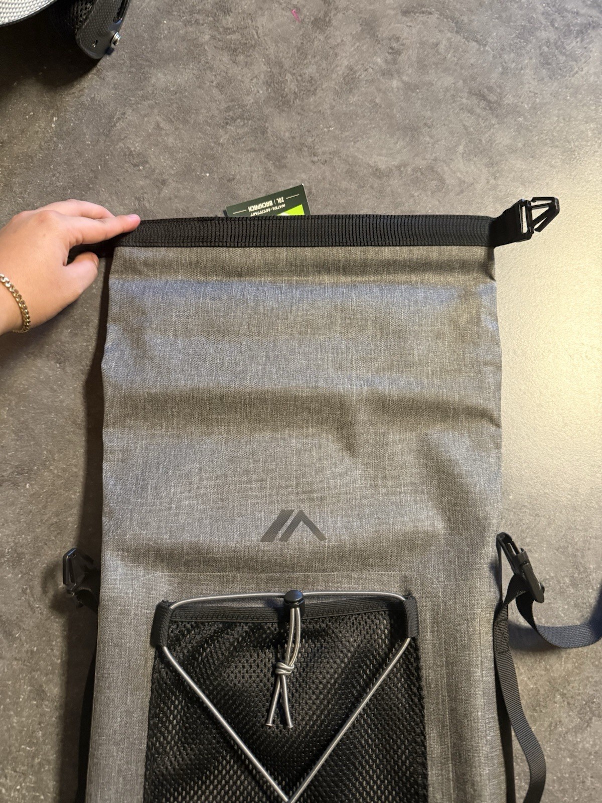 Quest 20L Water-Resistant Roll Top Dry Bag Backpack Gray Brand New with Tags